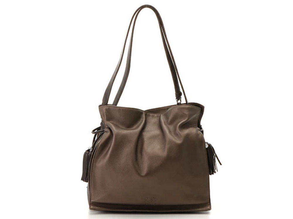 Loewe Flamenco Shoulder Bag Bronze Brown Leather